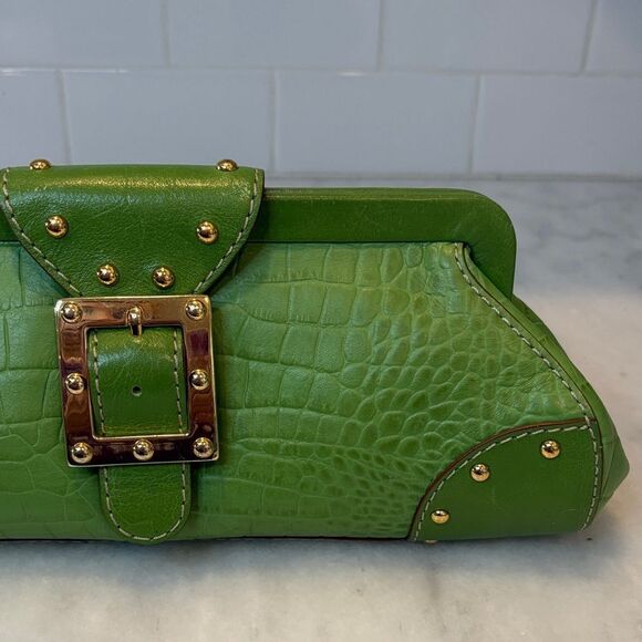 Michael Kors Crocodile Embossed Handbag Clutch - Picture 3 of 16